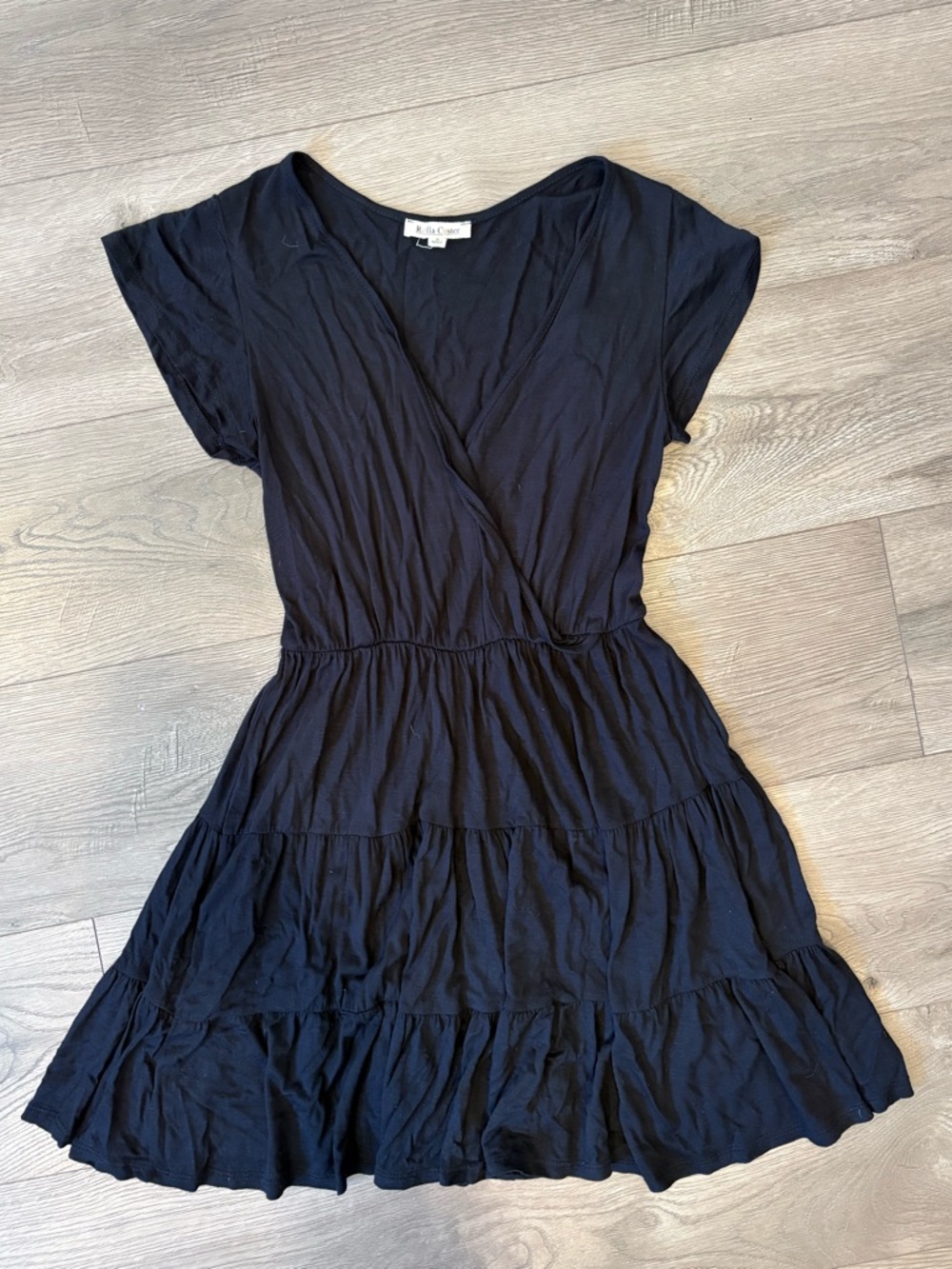 Rolla Coster Black Short Sleeve Tiered Mini Dress